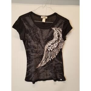 Twisted Country Vintage 90's Fitted Double Stitch T-Shirt Eagle Glitter M